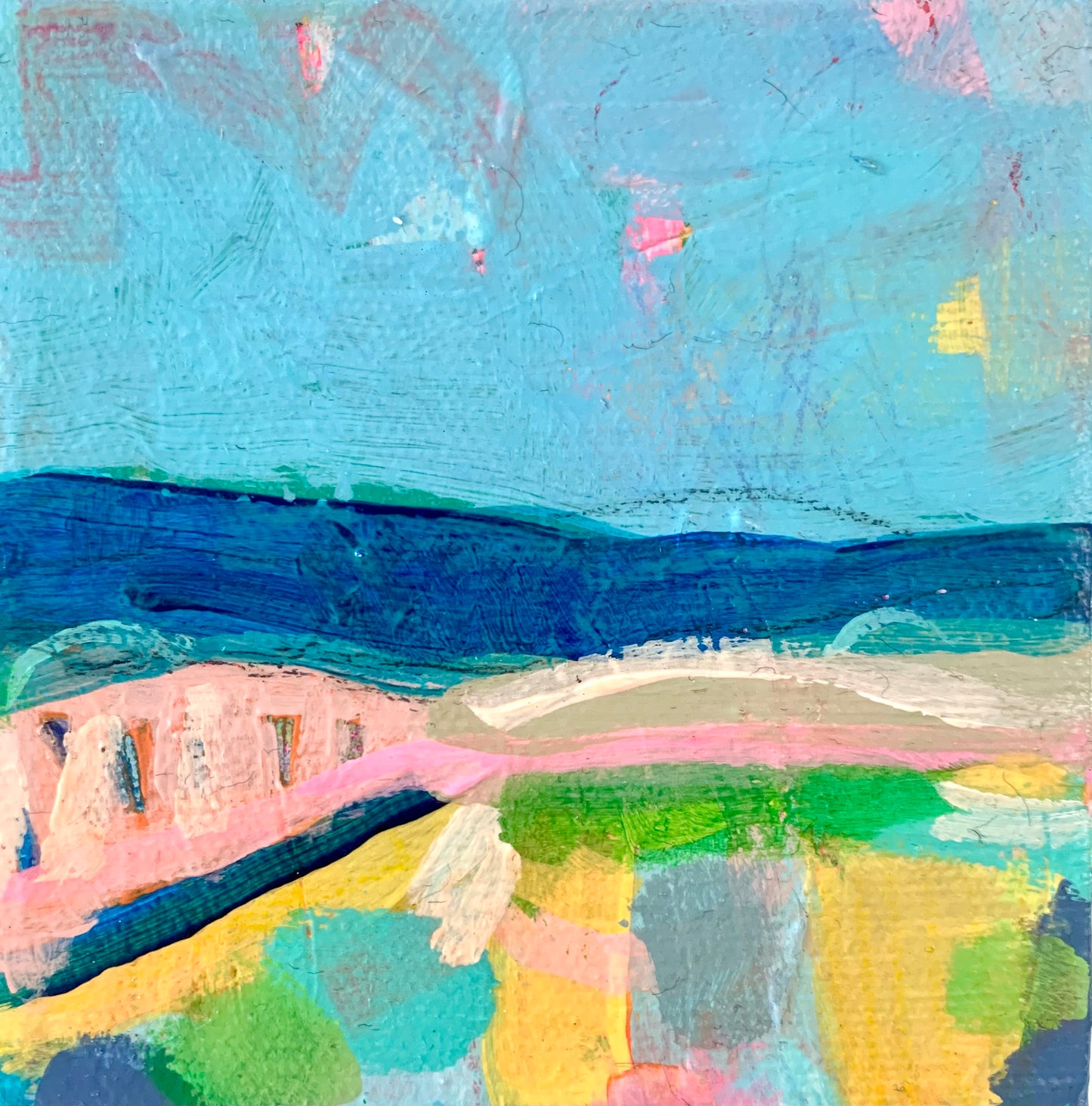 Art - To Sea, original mixed media painting on box canvas