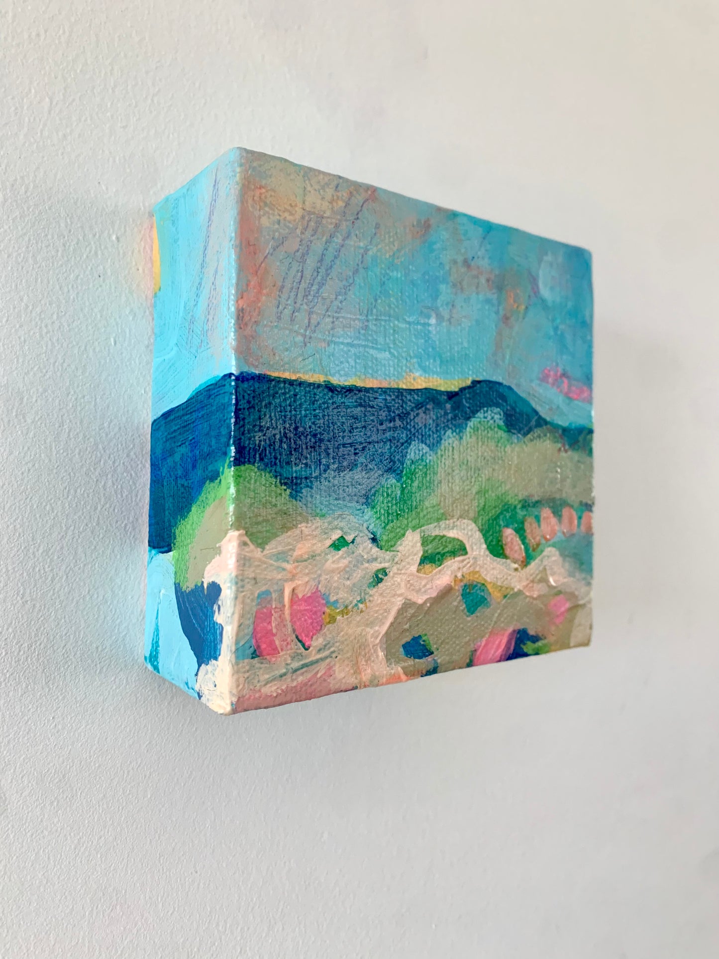 Art - Blue Wave, original mixed media painting on box canvas