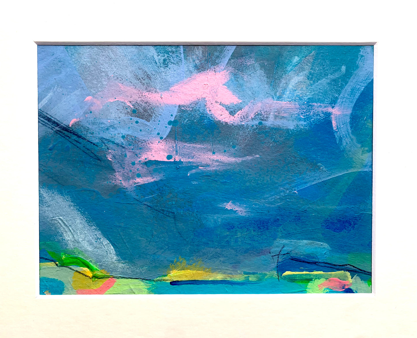 Z Distant Gorse - mixed media painting