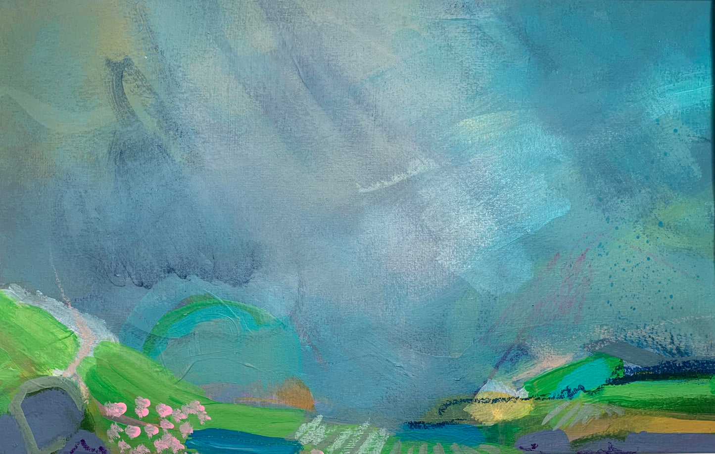 Art - Into Green, atmospheric landscape painting