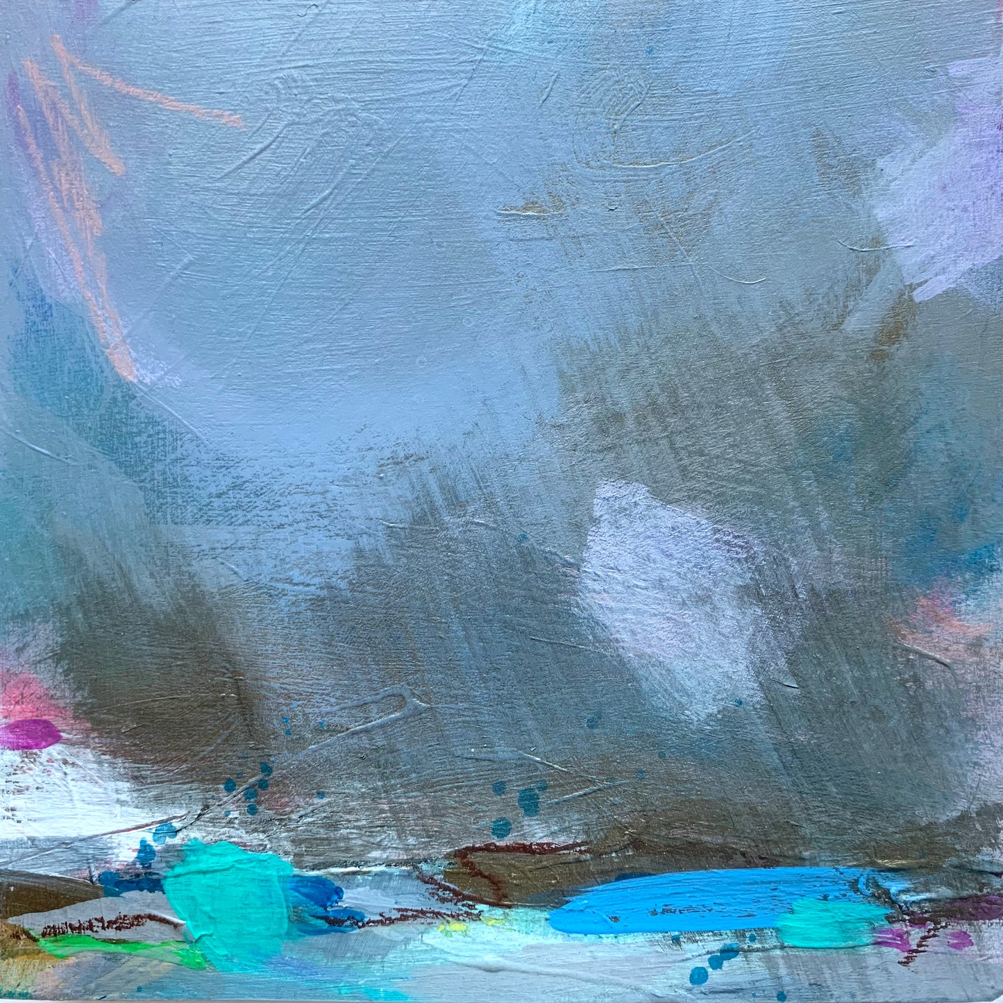 Art - Rain, original mixed media painting