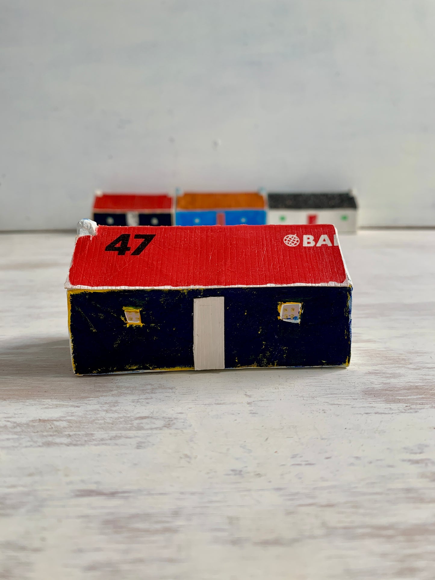 Sculpture - papier mâché and mixed media house sculpture