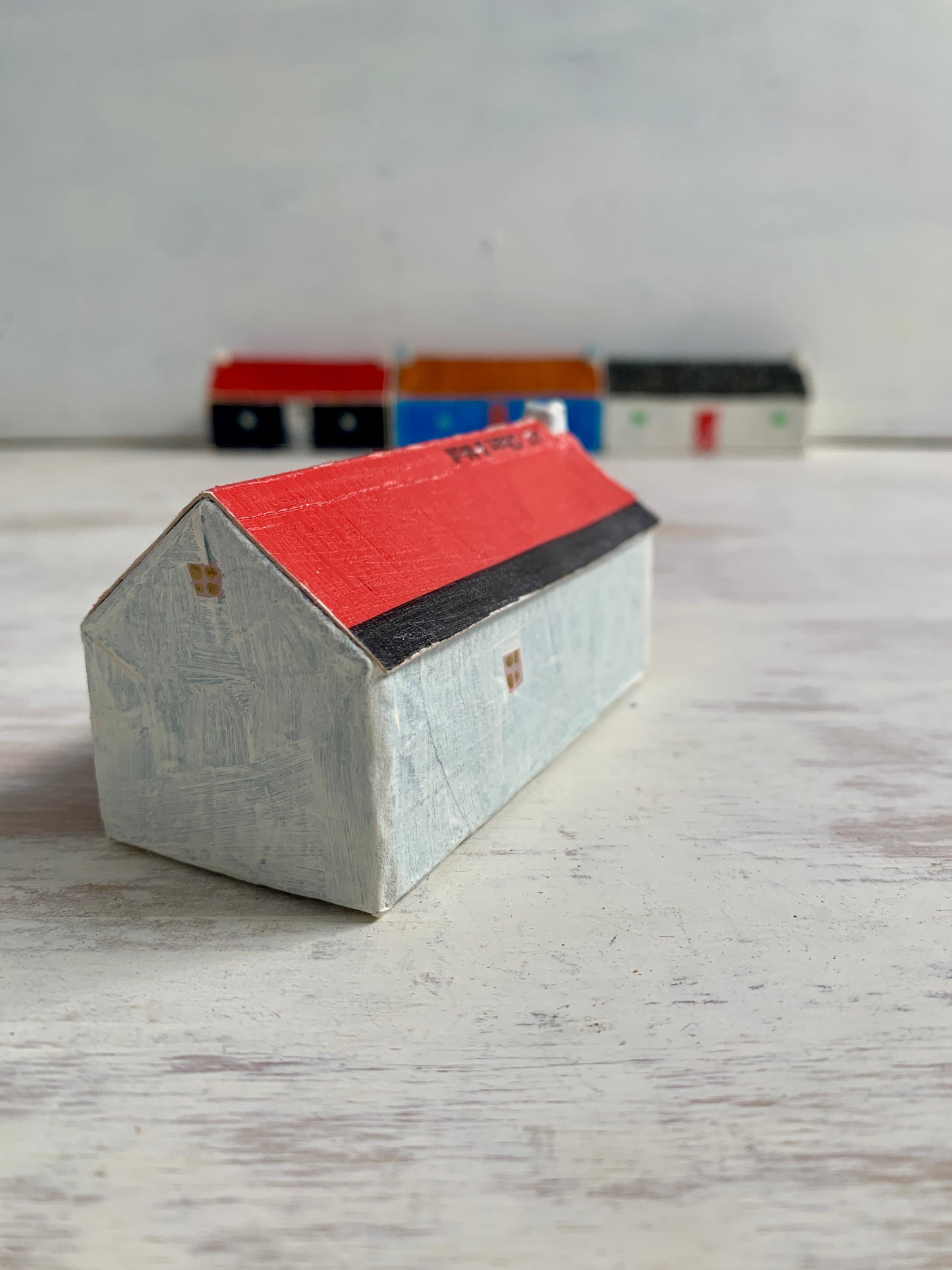 Sculpture - papier mâché and mixed media house sculpture