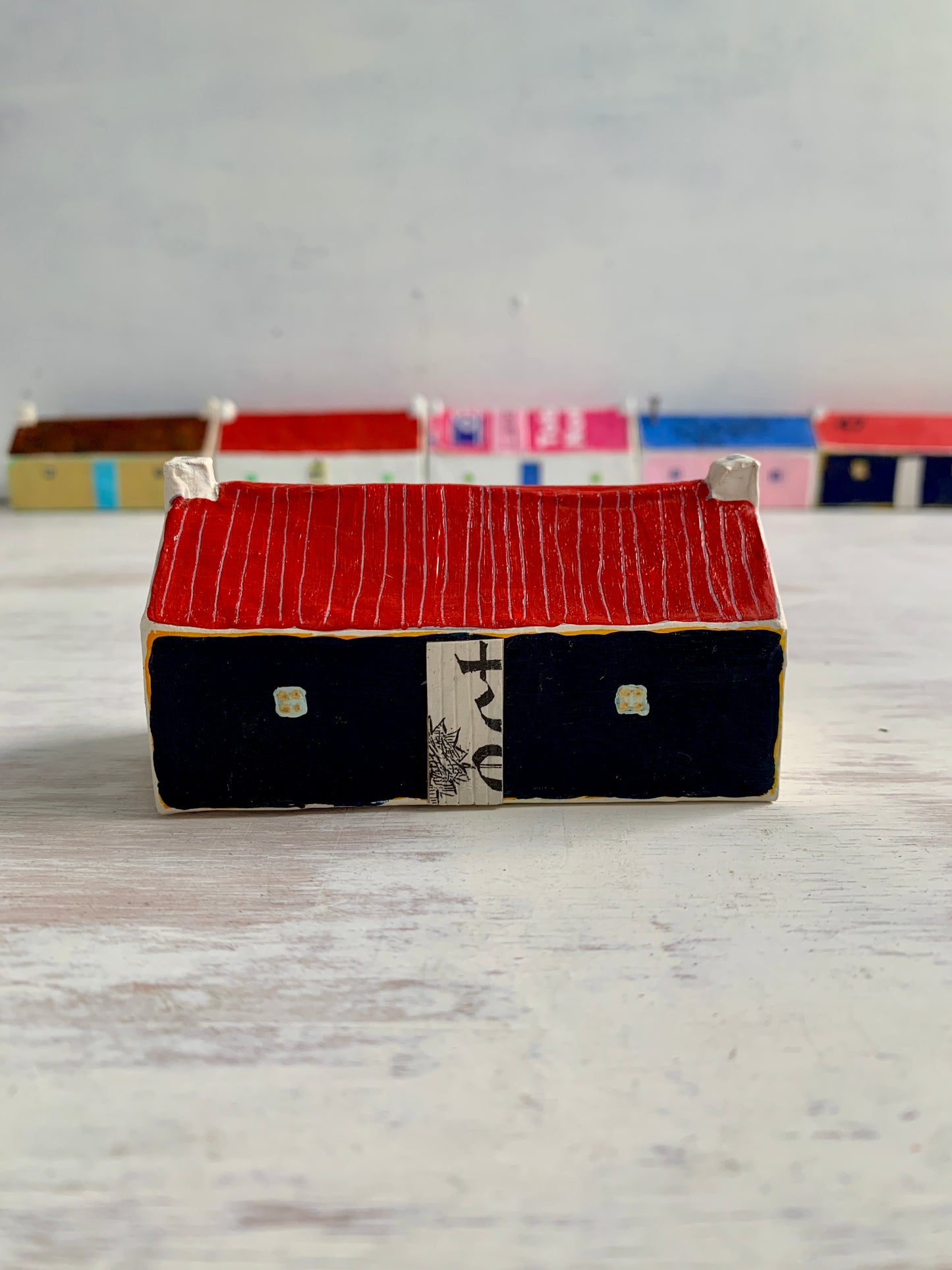 Sculpture - papier mâché and mixed media house sculpture